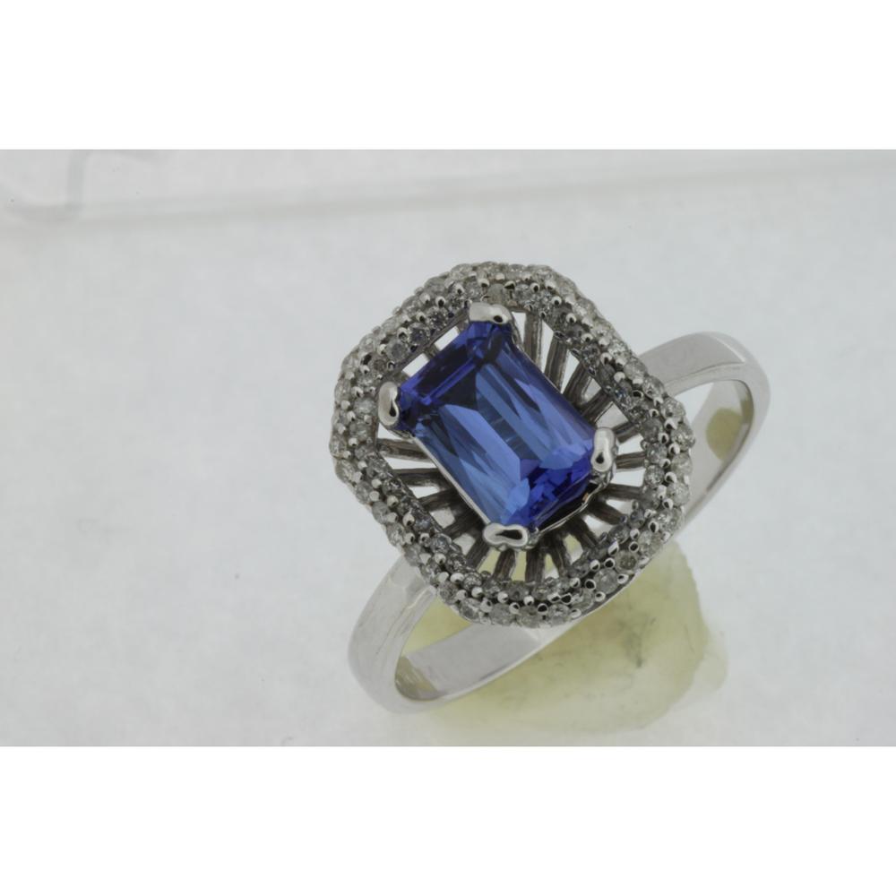 Royal 14K White Gold Tanzanite & Diamond Ring - 1.15 Carat Tanzanite, Round Diamonds