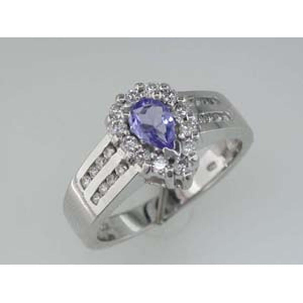Royal 14K White Gold Tanzanite & Diamond Ring - Celestial Elegance