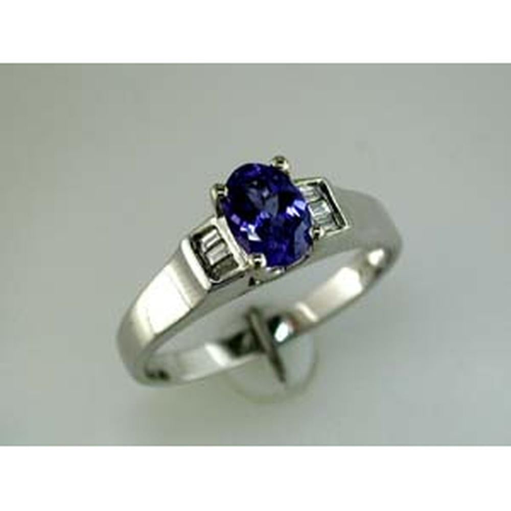 Royal 14K White Gold Tanzanite & Diamond Ring - Celestial Elegance