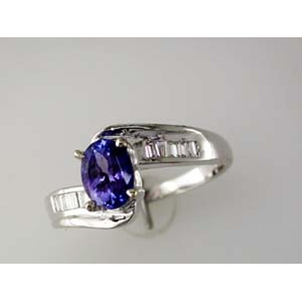 Royal 14K White Gold Tanzanite & Diamond Ring - Celestial Elegance
