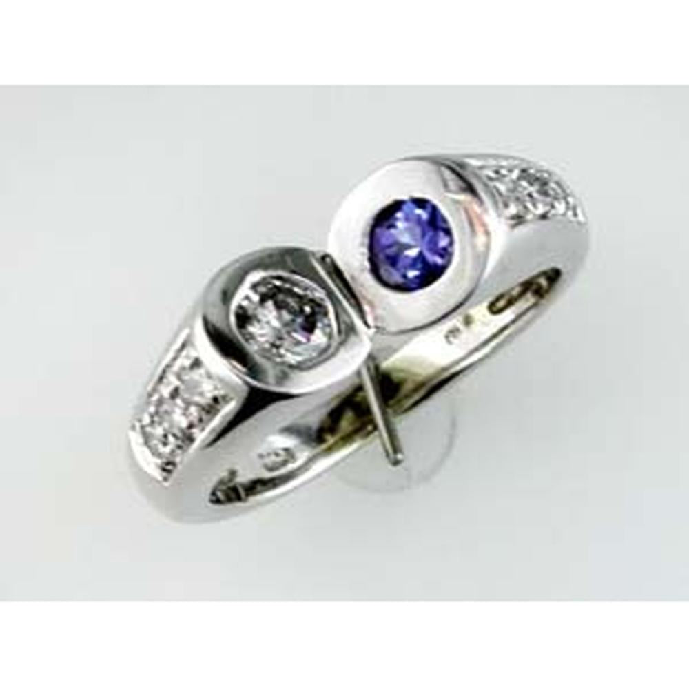 Royal 14K White Gold Tanzanite & Diamond Ring - Elegant Beauty