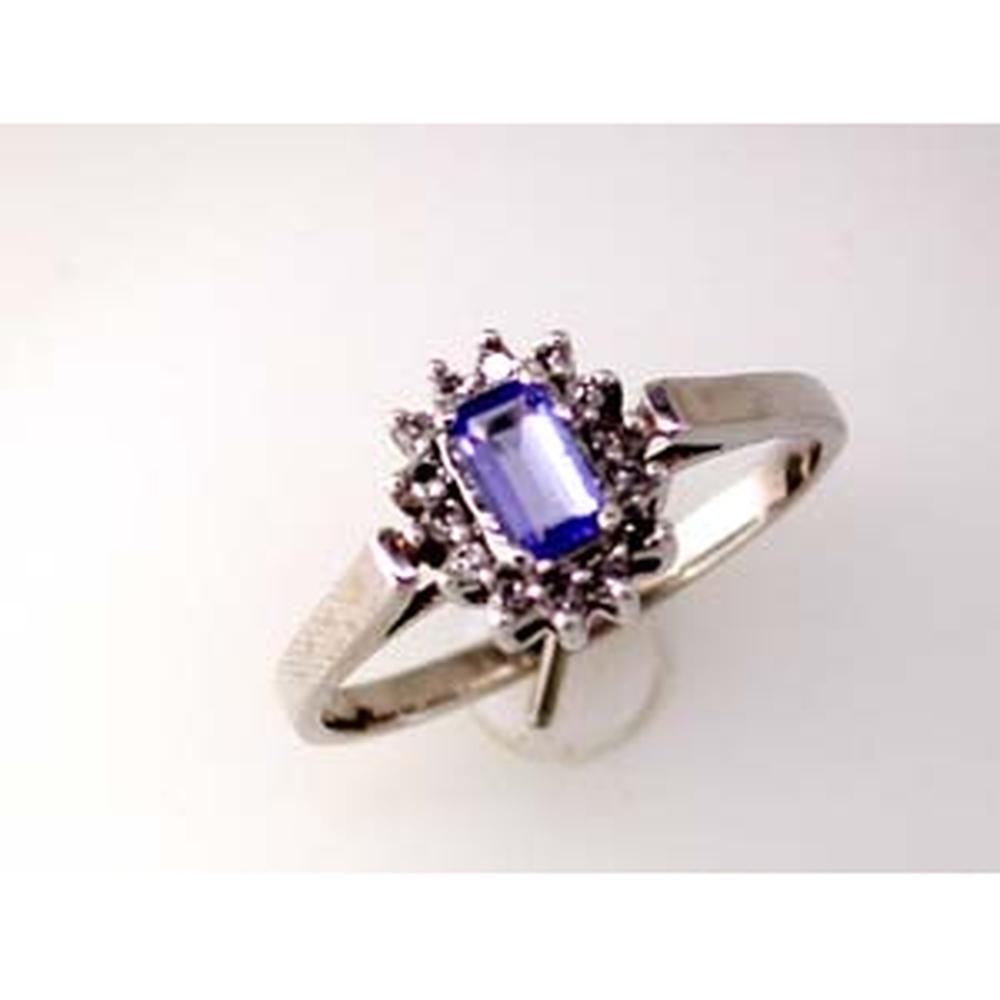 Royal 14K White Gold Tanzanite & Diamond Ring - Elegant Beauty