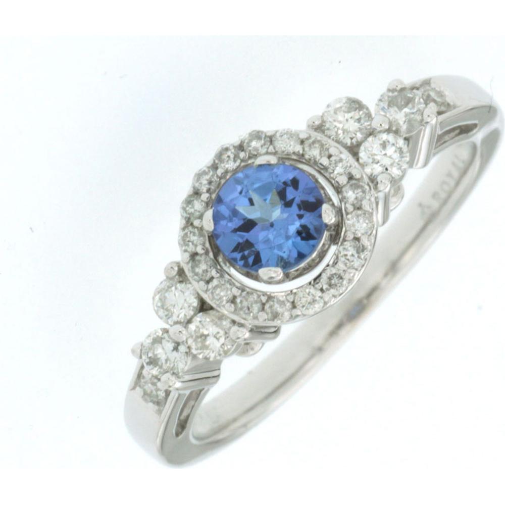 Royal 14K White Gold Tanzanite & Diamond Ring - Enchanting Violet-Blue Beauty
