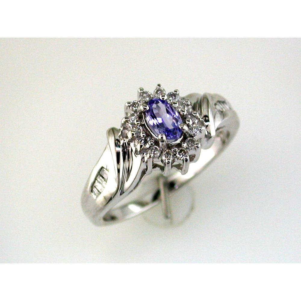 Royal 14K White Gold Tanzanite & Diamond Ring - Exquisite Elegance in Violet-Blue Gemstone Brilliance