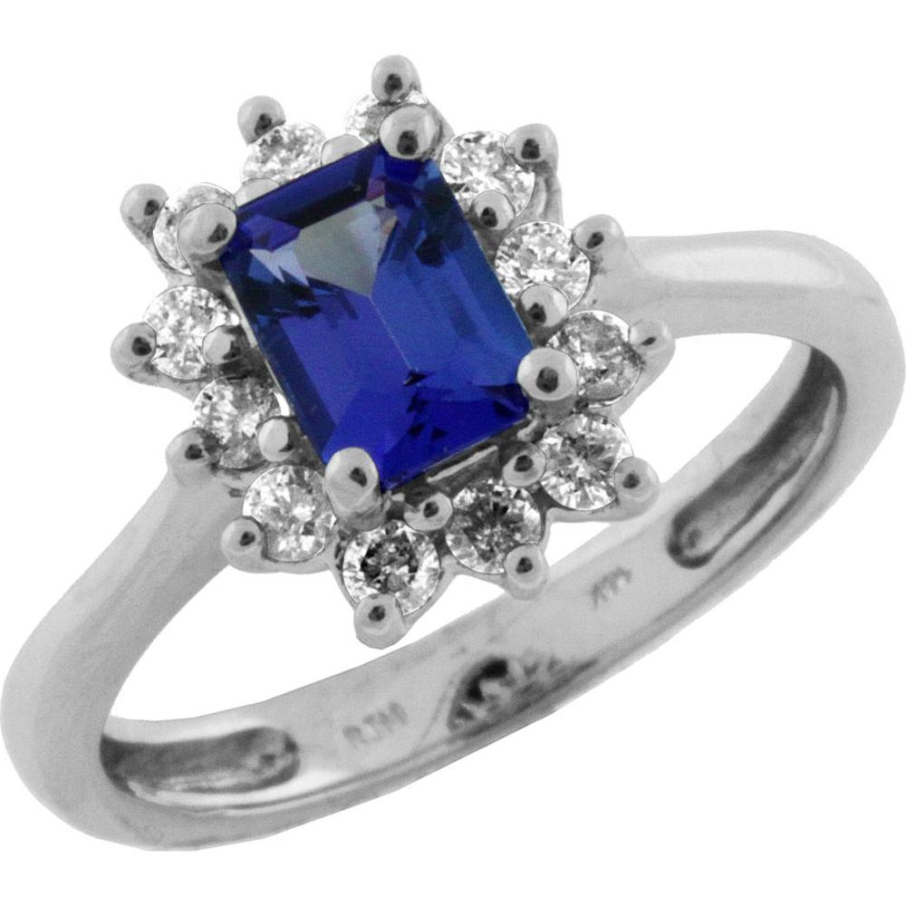 Royal 14K White Gold Tanzanite & Diamond Ring - Exquisite Elegance