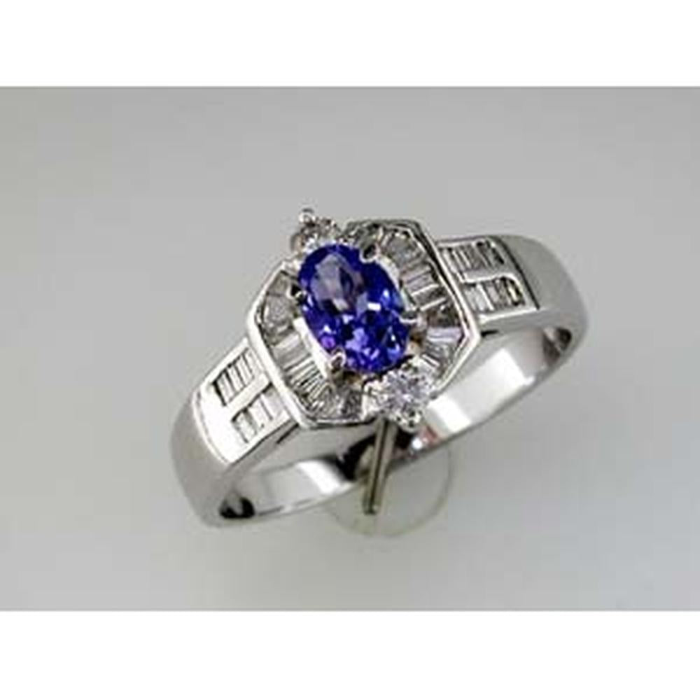 Royal 14K White Gold Tanzanite & Diamond Ring - Exquisite Twilight Symphony