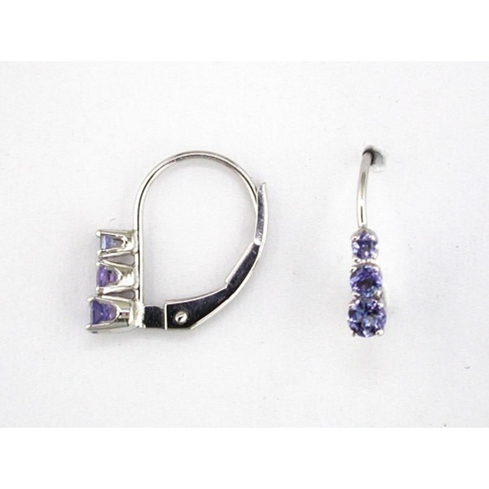 Royal 14K White Gold Tanzanite Earrings - 0.40 Carat Total Gem Weight