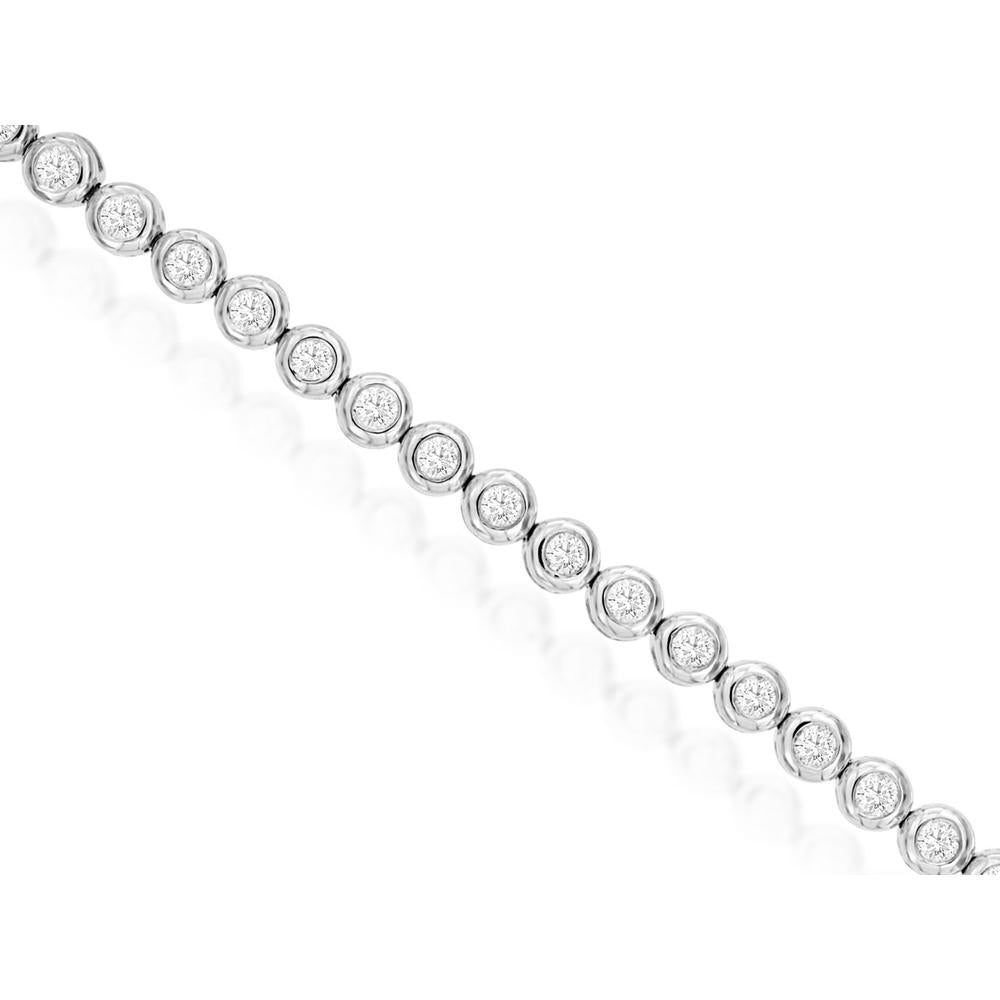 Royal 14K White Gold Tennis Bracelet with Round Diamonds - 1.06 Carats Total Diamond Weight