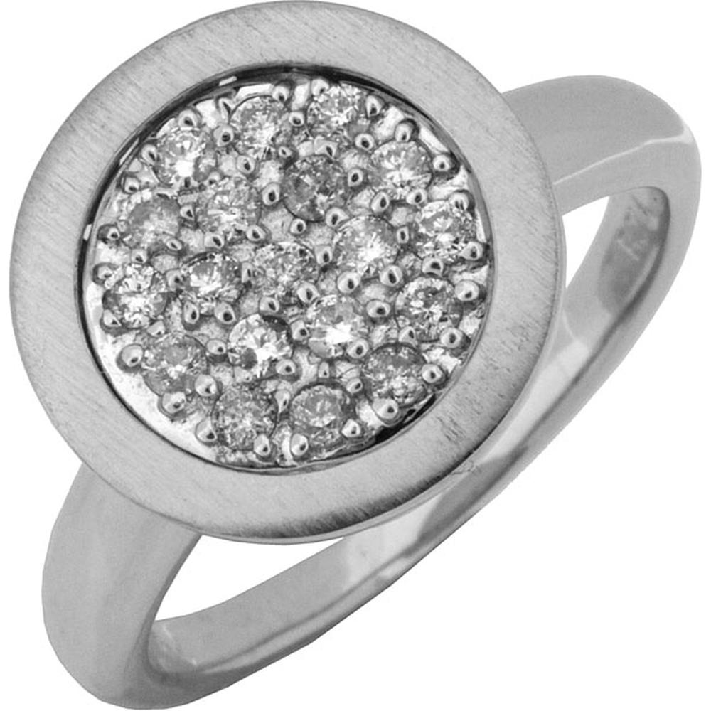 Royal 14K White Gold Timeless Elegance Round Diamond Engagement Ring - 0.33 Carat Total Diamond Weight