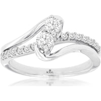 Royal 14K White Gold Two Stone Engagement Ring with 0.50 Carat Diamonds