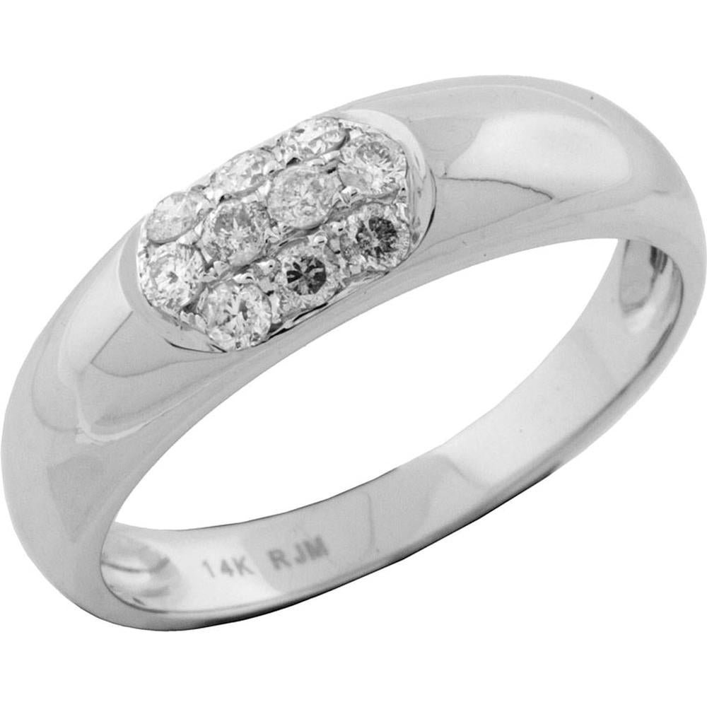 Royal 14K White Gold Wedding Band with 0.25 Carat Round Diamond