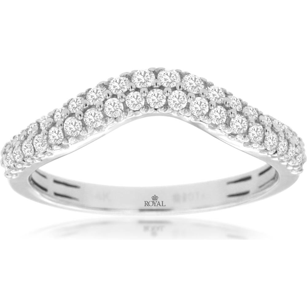 Royal 14K White Gold Wedding Band with 0.40 Carat Total Diamond Weight