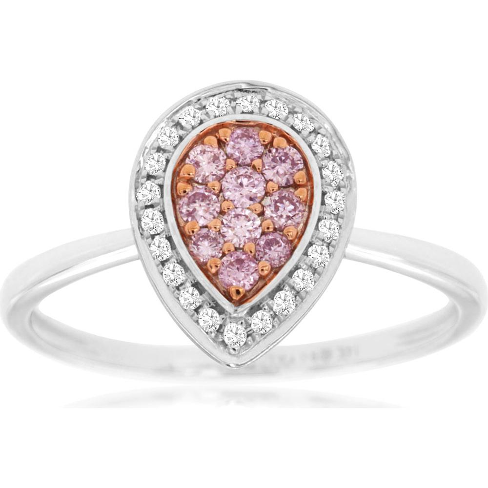 Royal 14K White Gold White & Pink Diamond Ring - Exquisite Elegance