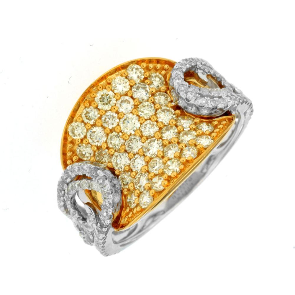 Royal 14K White Gold Yellow & White Diamond Ring - 1.85 Carat Total Diamond Weight