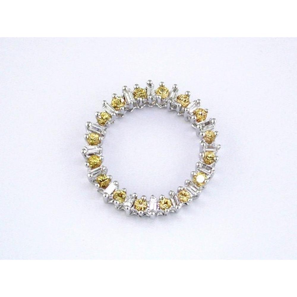 Royal 14K White Gold Yellow Spinel and Diamond Circle Pendant - Elegant Statement of Love