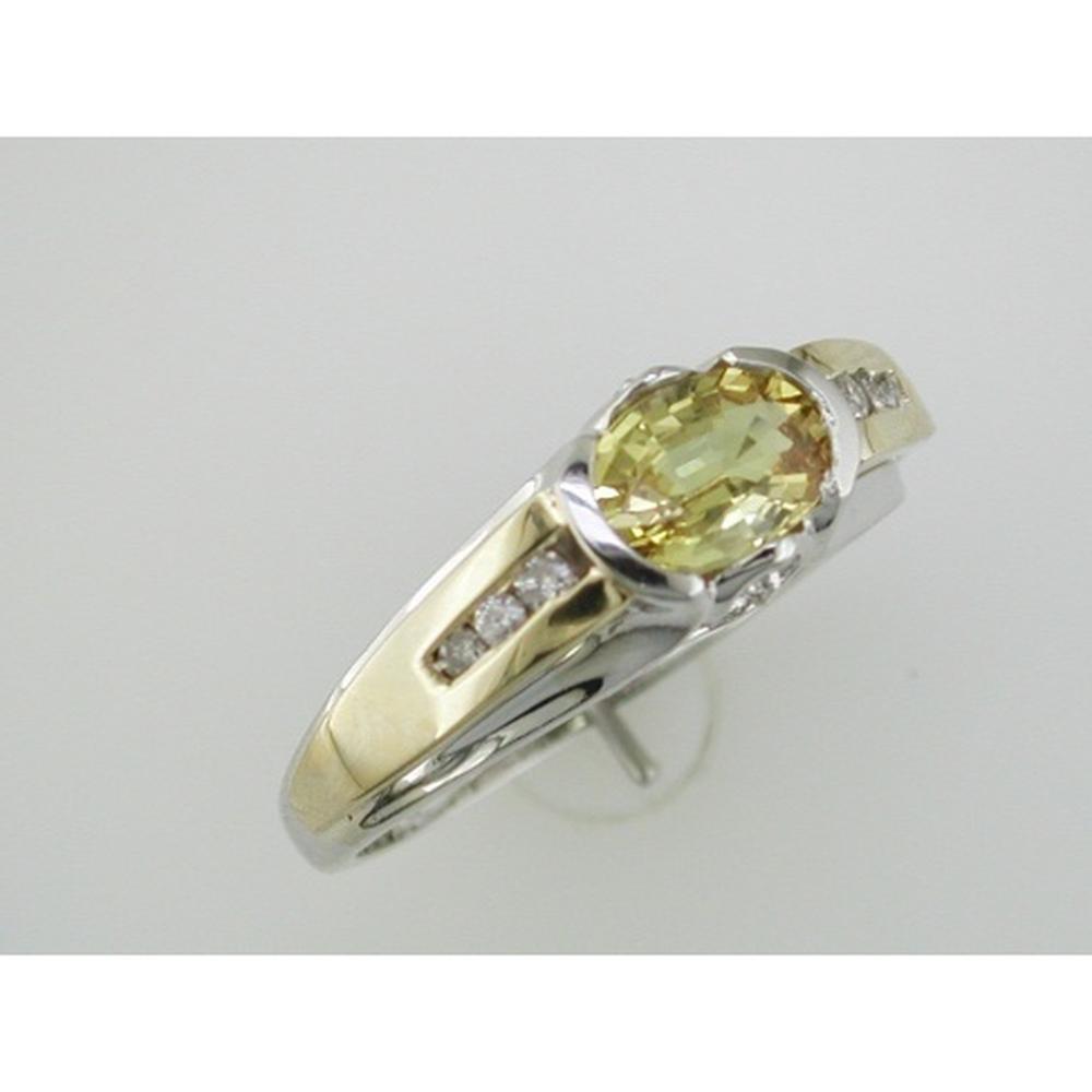 Royal 14K White Gold Yellow Spinel and Diamond Ring - Elegance Defined