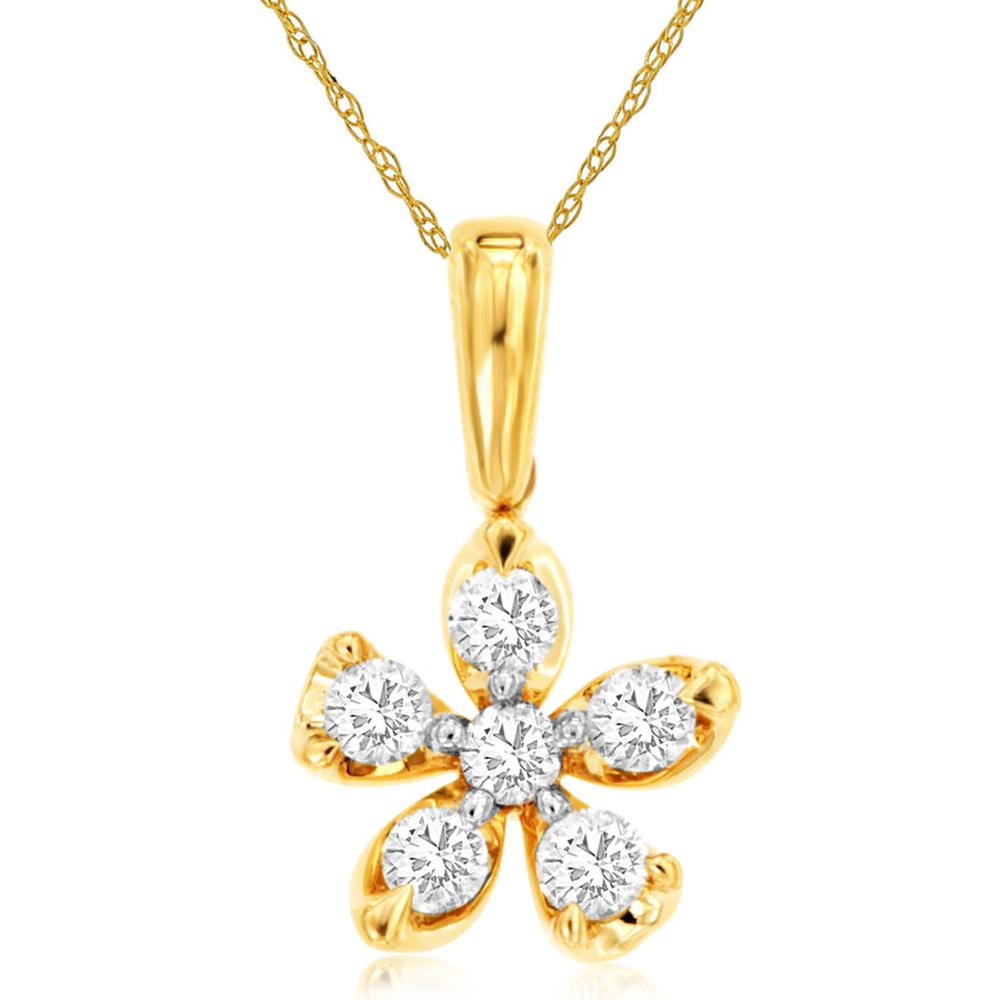 Royal 14K Yellow Gold 0.25 Carat Diamond Pendant