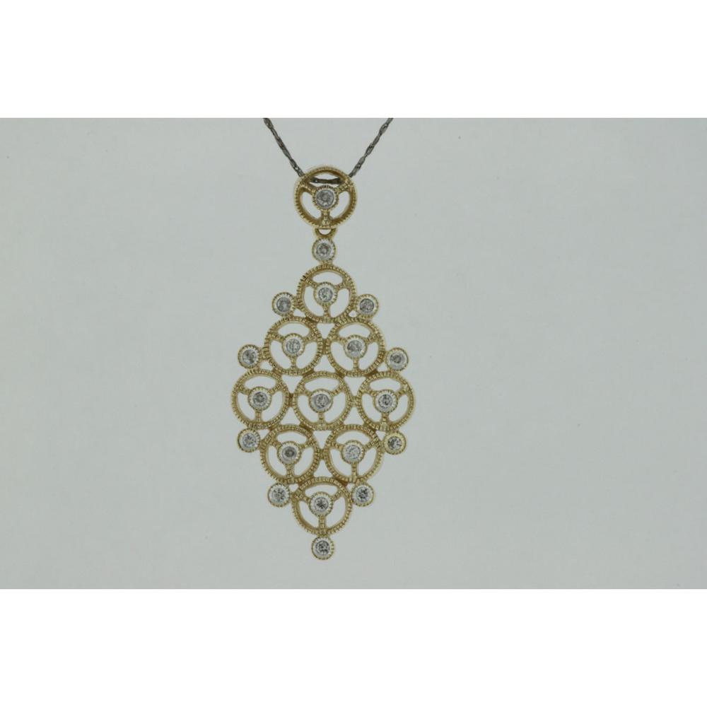 Royal 14K Yellow Gold 0.26 Carat Round Diamond Pendant