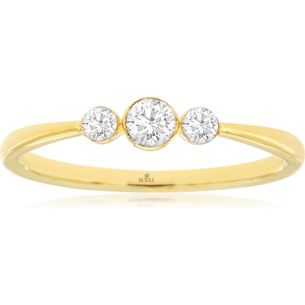 Royal 14K Yellow Gold 0.27 Carat Diamond Engagement Ring