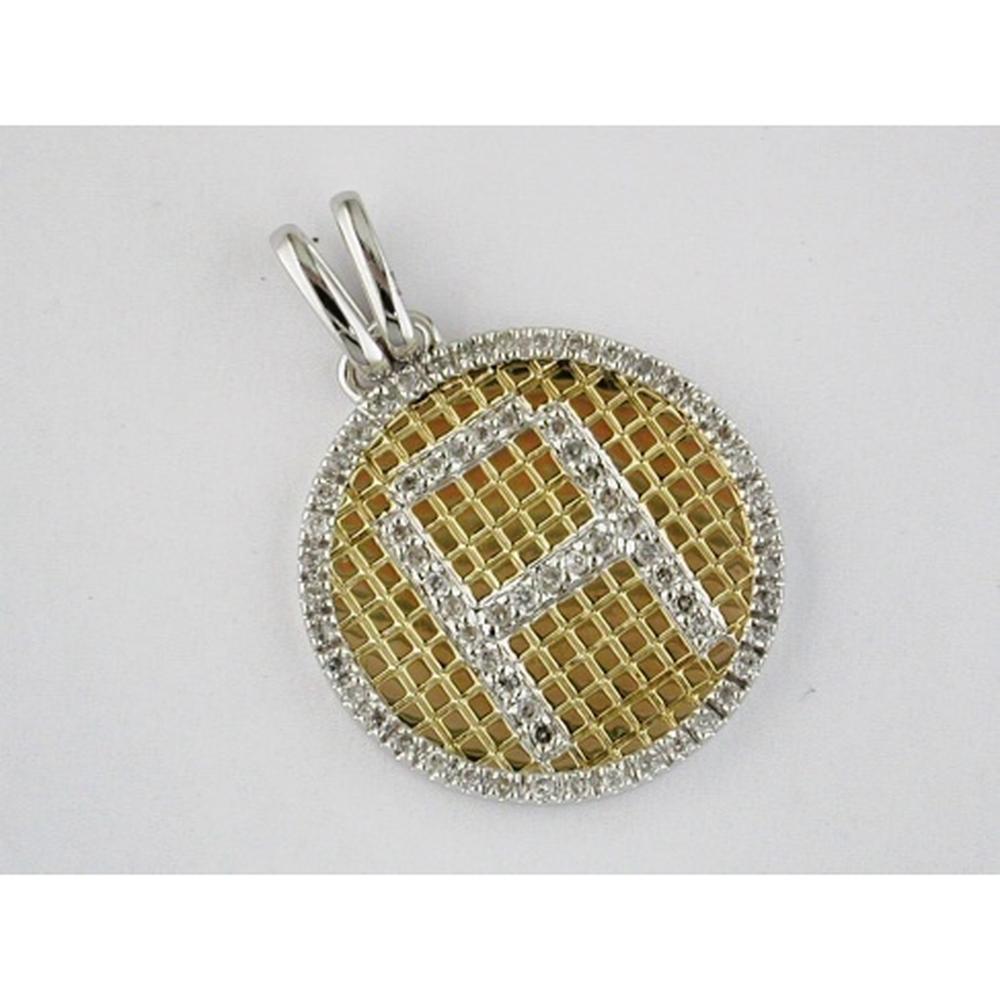 Royal 14K Yellow Gold 0.30 Carat Round Diamond Circle Pendant