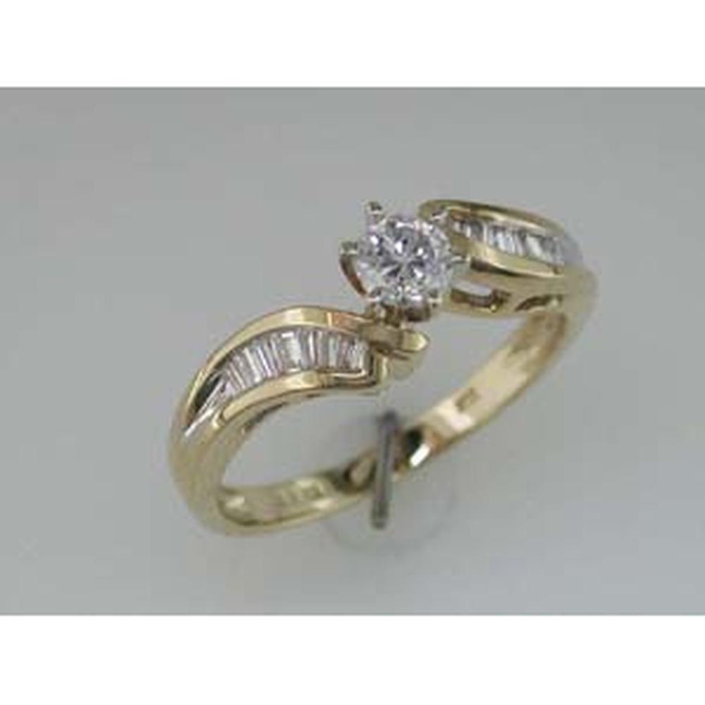 Royal 14K Yellow Gold 0.30 Carat Round Diamond Halo Engagement Ring
