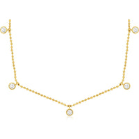 Royal 14K Yellow Gold 0.50 Carat Diamond 13-Station Necklace