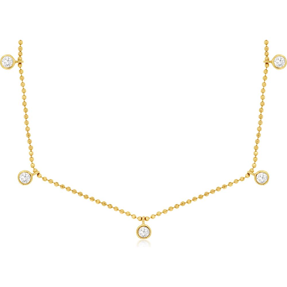 Royal 14K Yellow Gold 0.50 Carat Diamond 13-Station Necklace