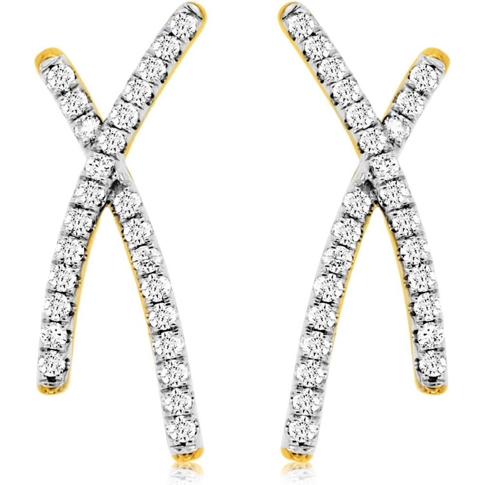 Royal 14K Yellow Gold 0.50 Carat Diamond Earrings