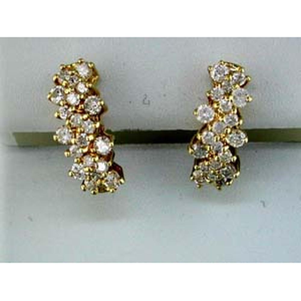 Royal 14K Yellow Gold 1.40 Carat Oval Diamond Earrings