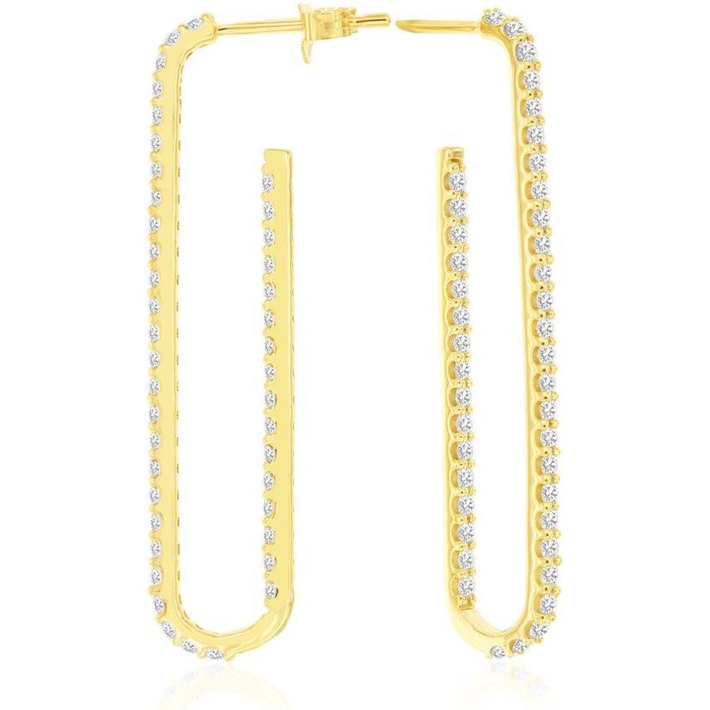 Royal 14K Yellow Gold 1 Carat Diamond Earrings