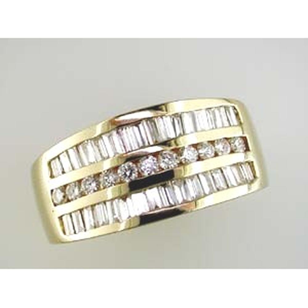 Royal 14K Yellow Gold Baguette and Round Diamond Ring - 2.93 Carat Total Diamond Weight