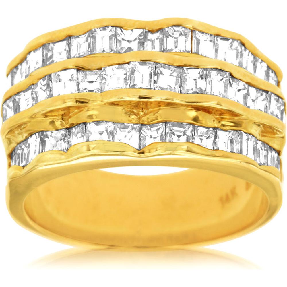 Royal 14K Yellow Gold Baguette Diamond Ring - 2.00 Carat Total Diamond Weight
