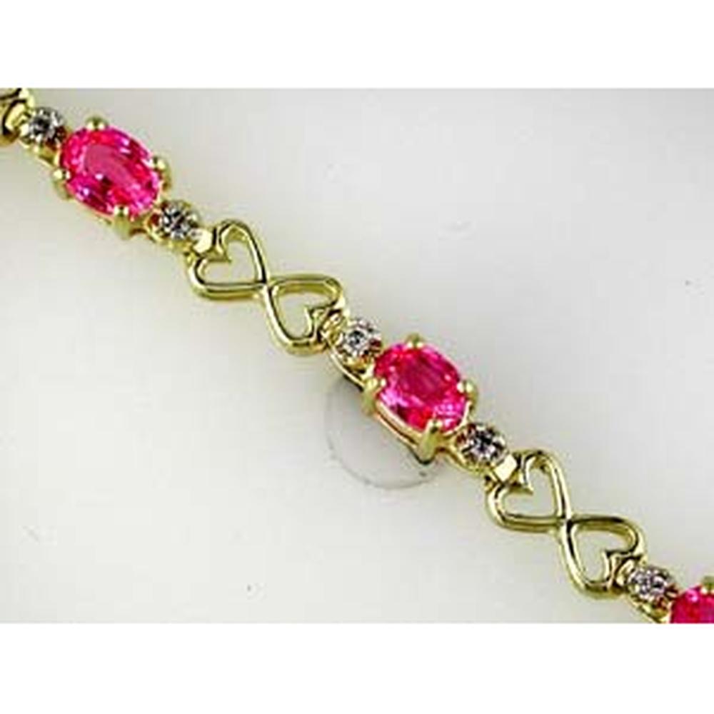 Royal 14K Yellow Gold Celestial Charm Bracelet with Diamond & Pinksapphire Accents