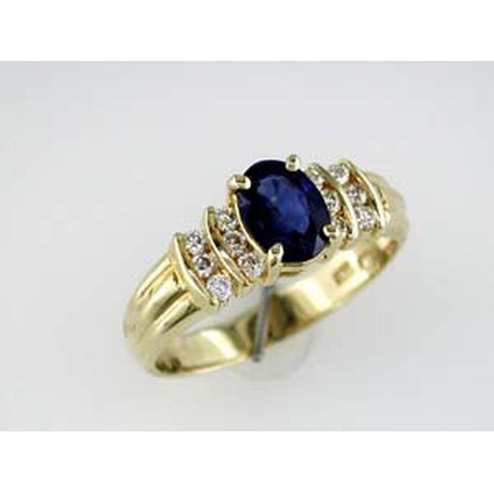 Royal 14K Yellow Gold Celestial Sapphire & Diamond Ring - 1.00 Carat Sapphire, 0.23 Carat Diamond Total