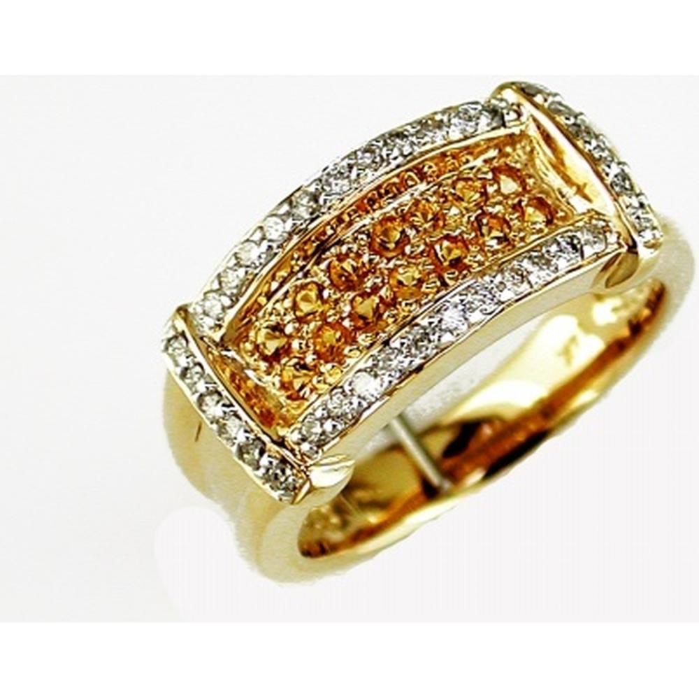 Royal 14K Yellow Gold Citrine & Diamond Halo Ring - 0.52 Carat Total Gem Weight