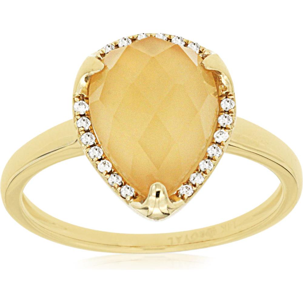 Royal 14K Yellow Gold Citrine & Diamond Ring - 2.55 Carat Citrine, 0.08 Carat Diamonds