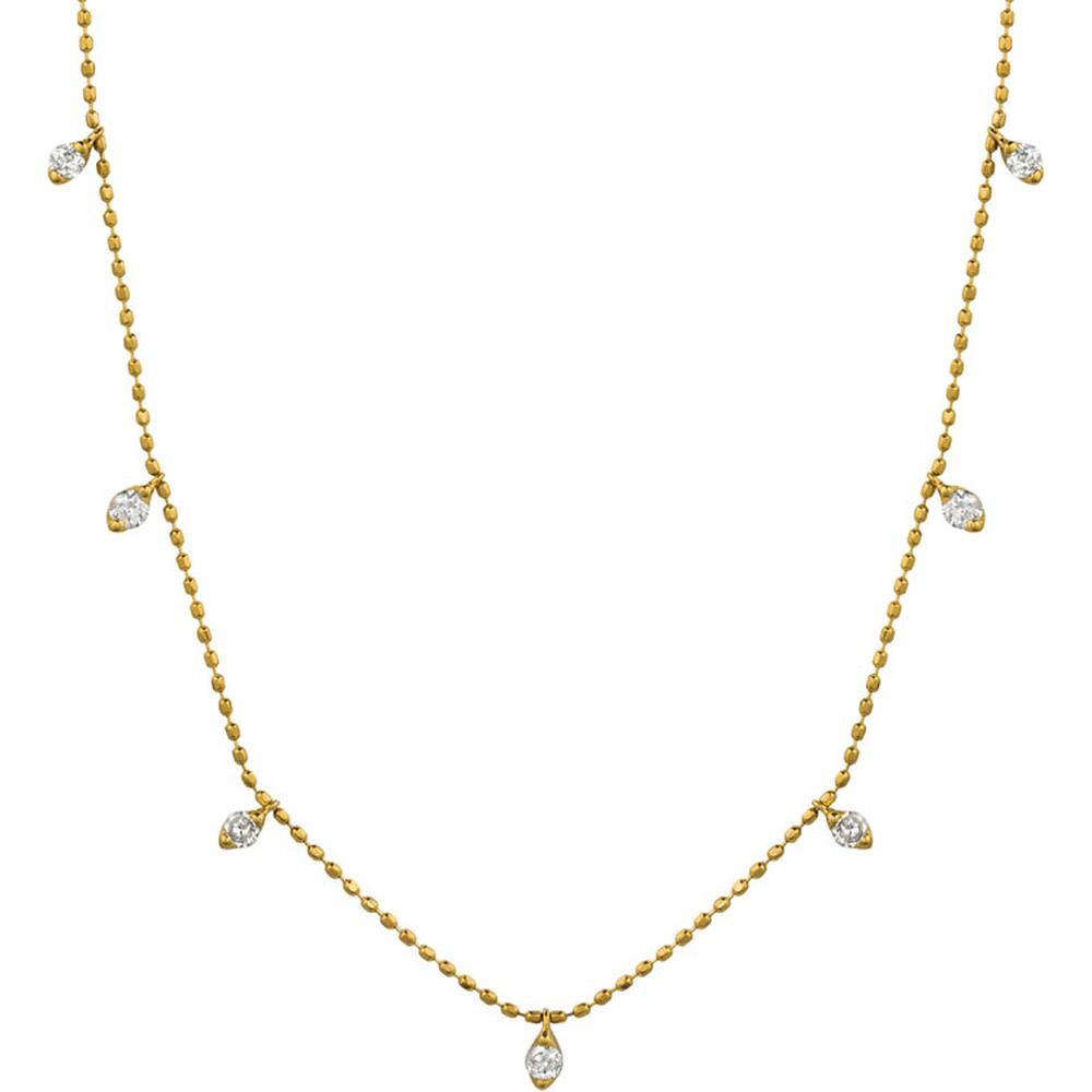Royal 14K Yellow Gold Diamond 13 Station Necklace - 0.50 Carat Total Diamond Weight