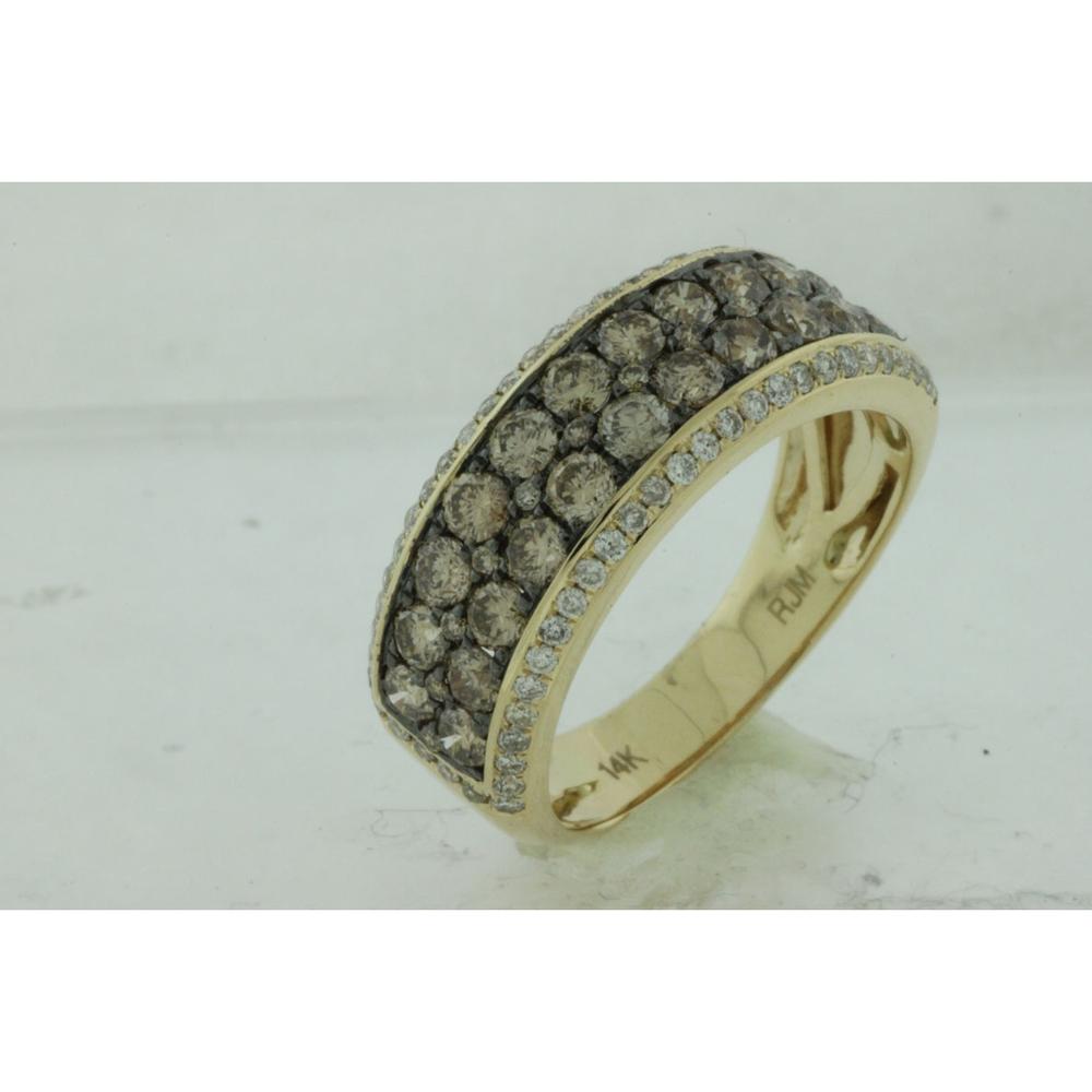 Royal 14K Yellow Gold Diamond & Mocha Diamond Band - 1.68 Carats Total Diamond Weight