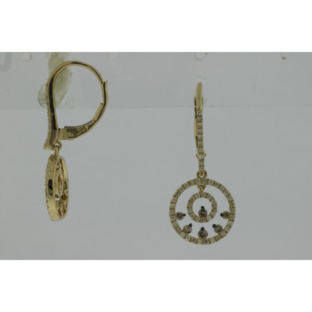 Royal 14K Yellow Gold Diamond & Mocha Diamond Earrings - 0.52 Carat Total Diamond Weight