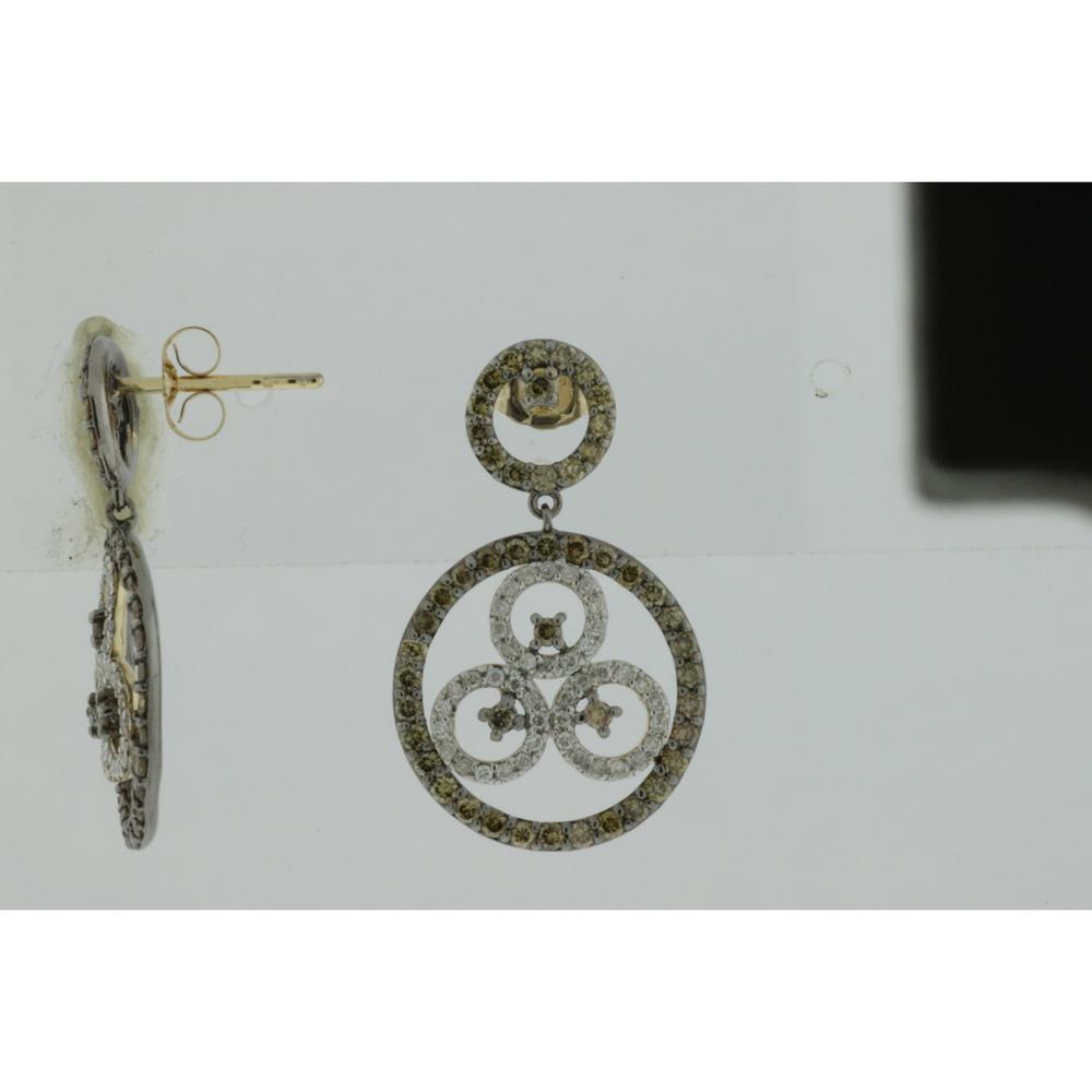 Royal 14K Yellow Gold Diamond & Mocha Diamond Earrings - 1.65 Carat Total Diamond Weight
