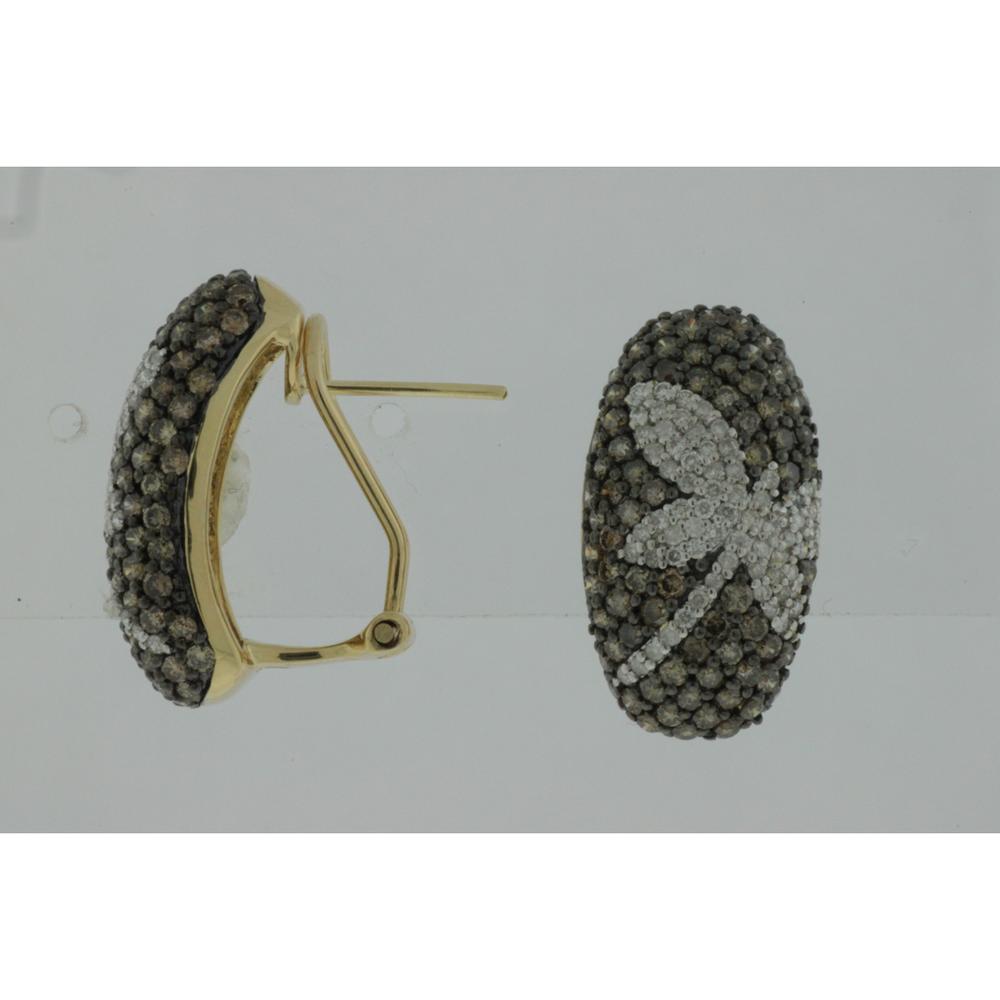 Royal 14K Yellow Gold Diamond & Mocha Diamond Earrings - 2.52 Carat Total Diamond Weight