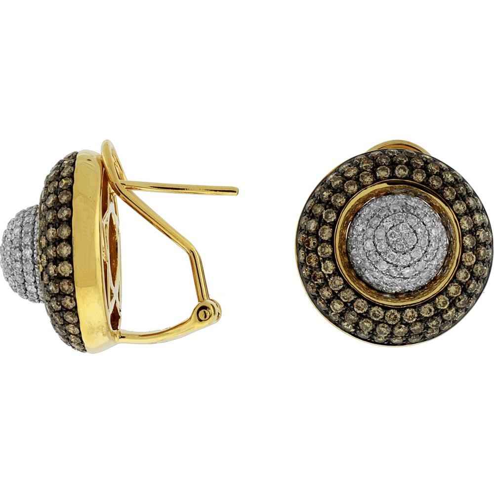 Royal 14K Yellow Gold Diamond & Mocha Diamond Earrings - 2.72 Carat Total Diamond Weight