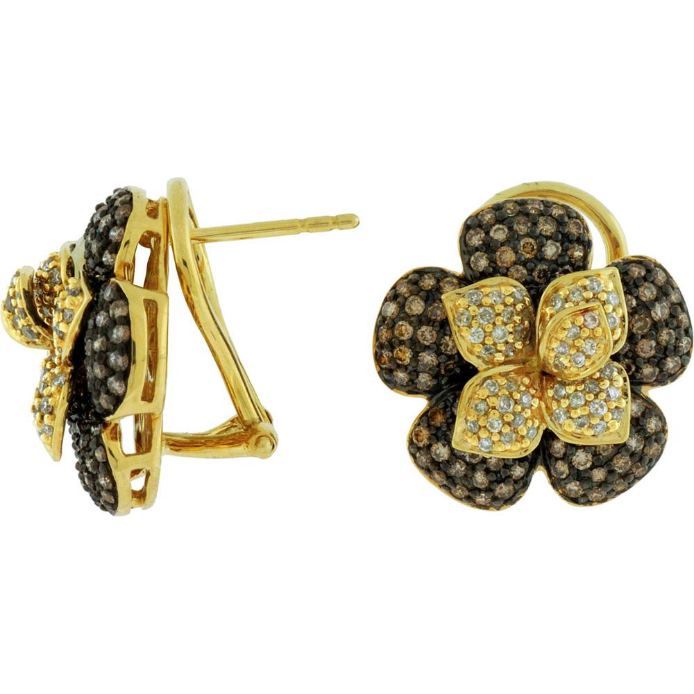 Royal 14K Yellow Gold Diamond & Mocha Diamond Earrings - Exquisite Sparkle