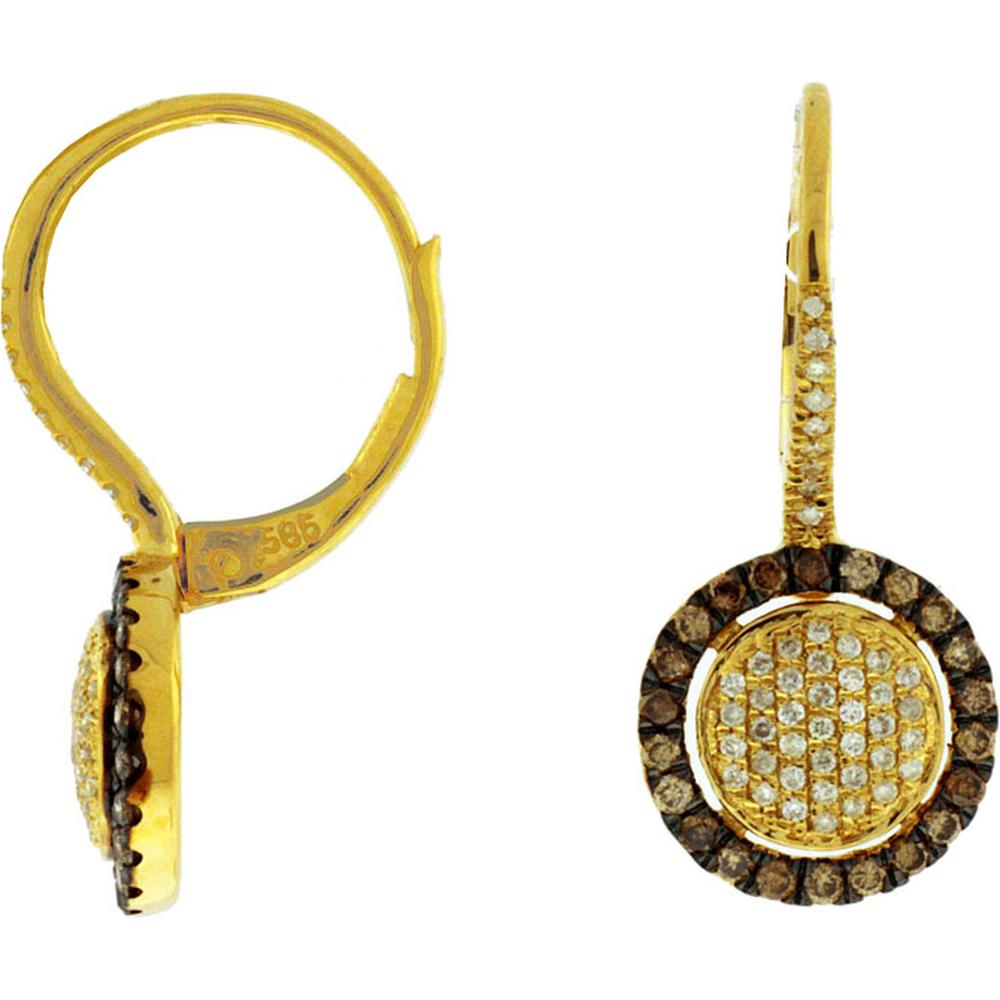Royal 14K Yellow Gold Diamond & Mocha Diamond Earrings - Timeless Elegance