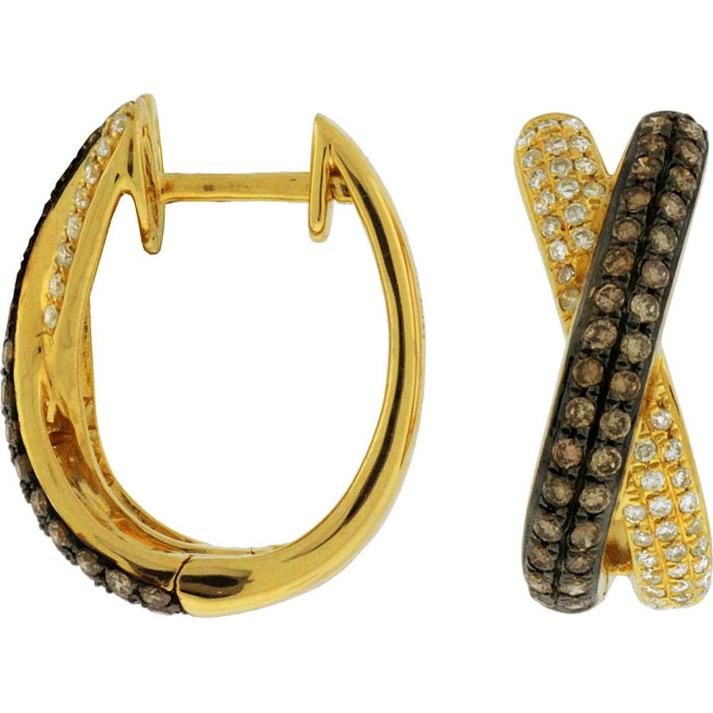 Royal 14K Yellow Gold Diamond & Mocha Diamond Earrings - Timeless Elegance