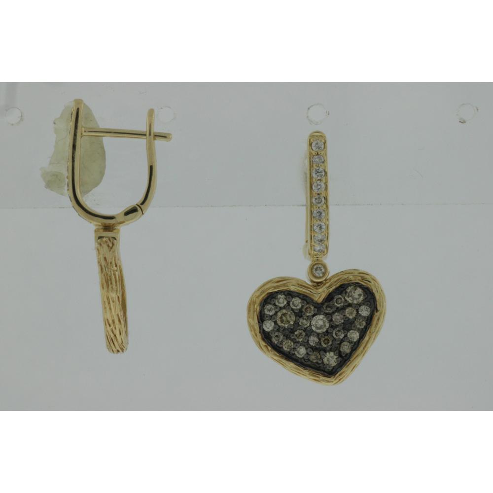 Royal 14K Yellow Gold Diamond & Mocha Diamond Halo Earrings - 0.18 Carat Total Diamond Weight