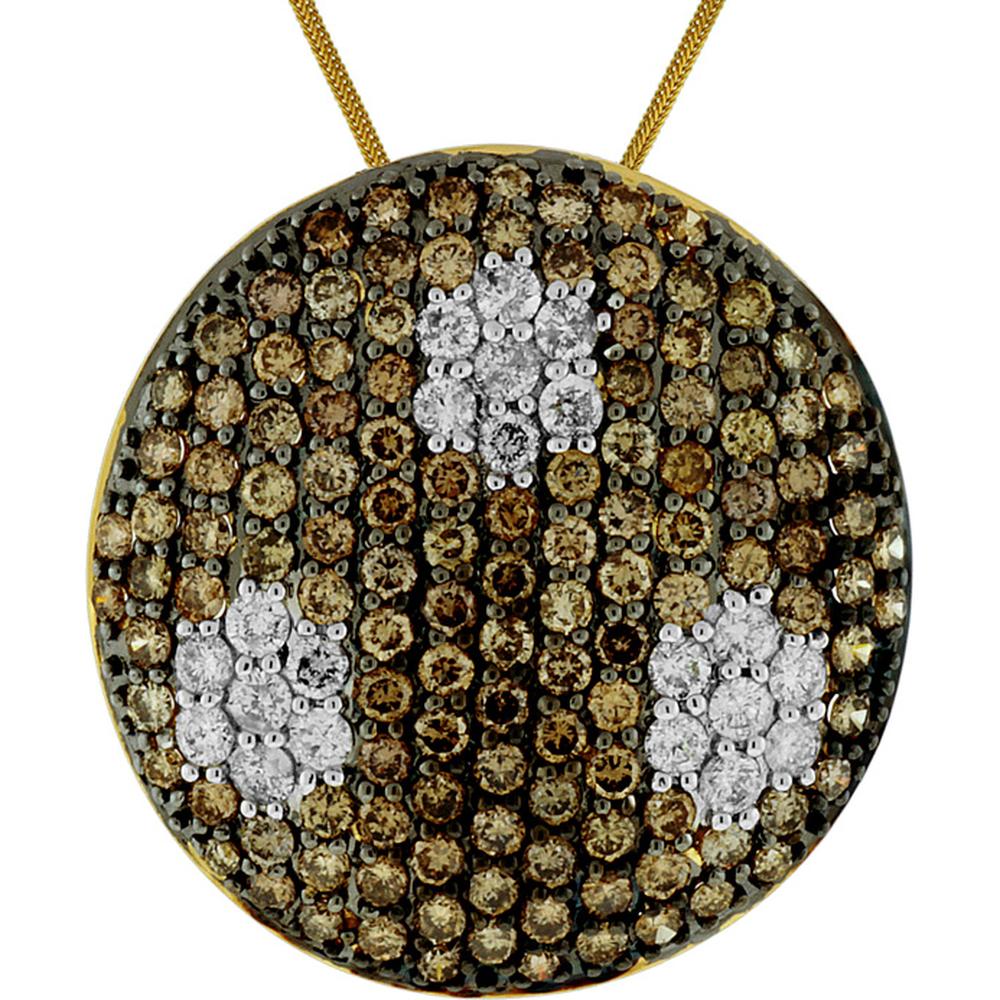 Royal 14K Yellow Gold Diamond & Mocha Diamond Necklace - 2.26 Carat Total Diamond Weight