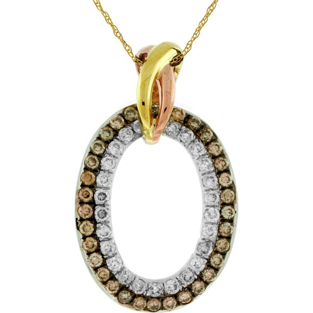 Royal 14K Yellow Gold Diamond & Mocha Diamond Pendant - 0.16 Carat Total Diamond Weight