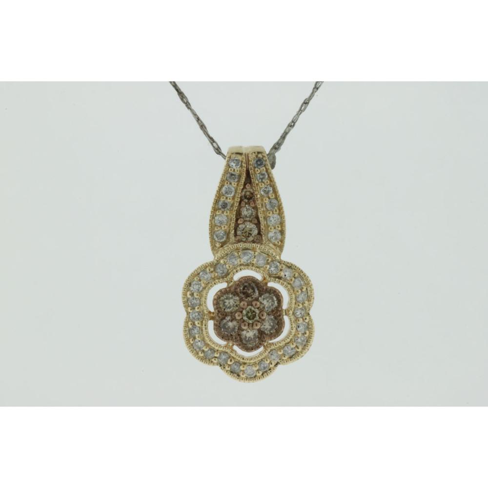 Royal 14K Yellow Gold Diamond & Mocha Diamond Pendant - 0.27 Carat Total Diamond Weight