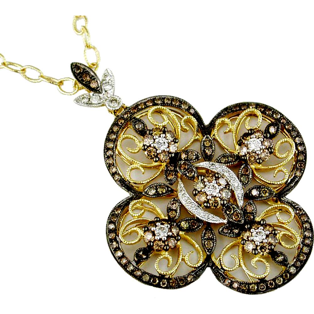 Royal 14K Yellow Gold Diamond & Mocha Diamond Pendant